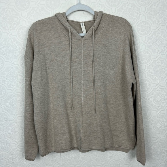 Nap Heverly Ann Set Matching Loungewear Wool Blend Tan Cream Neutrals Wide Leg - Picture 5 of 16